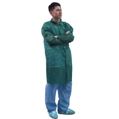 China Free Hospital Sample! lab disposable nonwoven coat with buttons and pockets for sale