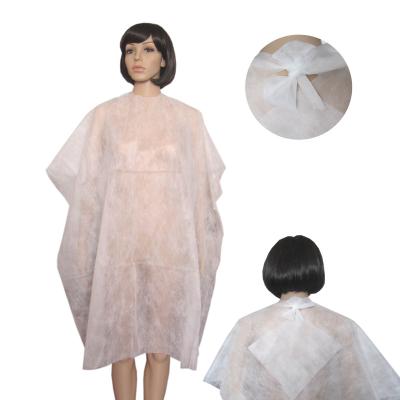 China With tie on or with stick closure disposable hair cutting cape with tie on for sale