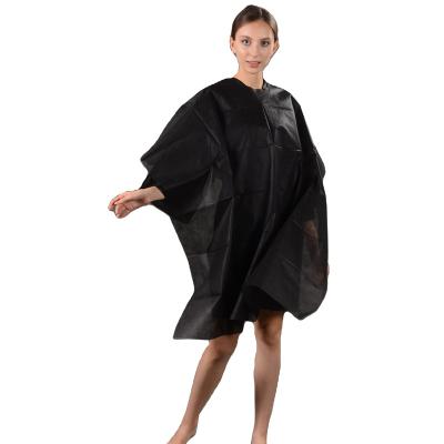 China With Tie On Or With Stick Closure SMS Disposable Hair Cutting Cape for sale