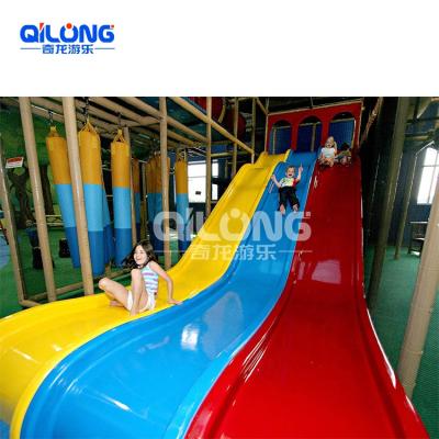 China Attractive Big Slides Children Jungle Theme Indoor Playground Kids Large Playground Equipment With Small Trampoline For Sale for sale