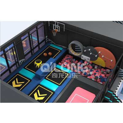 China With Protective Net QILONG Stretching Design Hot Indoor Trampoline Park Professional Jump Foam Mine Trampoline Park for sale