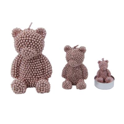 China Best Price Flameless Cute Bear Handmade Paraffin Wedding Candle for sale