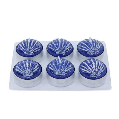 China Factory direct handmade flameless home decorative seashell candle for sale