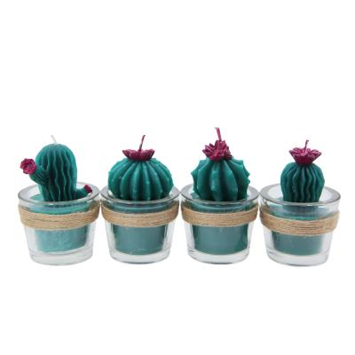 China Home Decoration Custom Design Handmade Decorative Cactus Candle Jars for sale