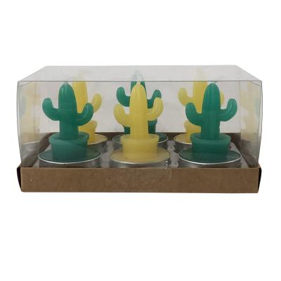 China Widely Used Relighting Plant Cactus Shaped Candle Eternal Candle for sale