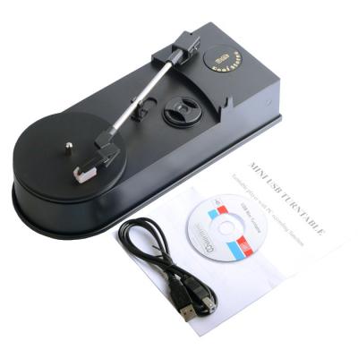 China Support 33 and 45 RPM Vinyl to MP3 USB Turntable Record Player EC008B for sale