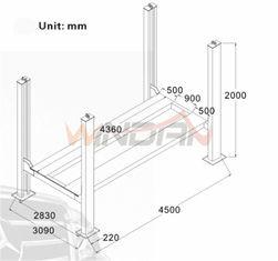 China Four Ton 4 Post Auto Lift With Second Jack / Hydraulic Lifts For Cars for sale