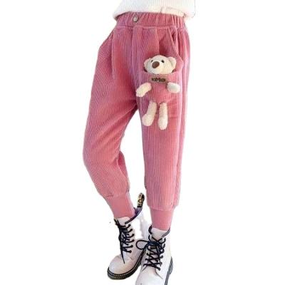 China Color Fade Proof Girls 2021 autumn and winter Korean version new of leisure children's winter style sports pants girls' corduroy pants for sale