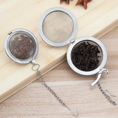 China 1pcs 3 Size Stainless Steel Tea Ball Sieve 7Cm Viable Tea Infuser Locking Ball Tea Spice Mesh Herbal Ball Cooking Tools for sale