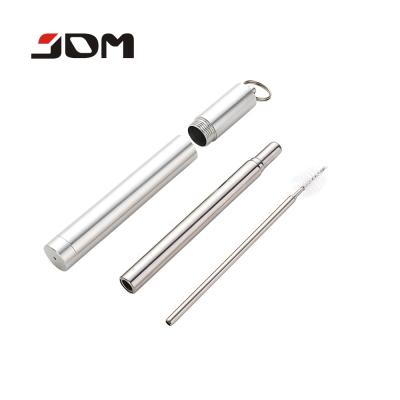 China 2020 Amazon RTS Sustainable Expandable Reusable 304 Stainless Steel Telescopic Metal Drinking Straw for sale