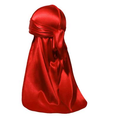 China 2021 New Style Satin 120d Durag American Thick Silk Women Men's Multifunctional Unisex Tail Long Sports Durags Hat Cap for sale