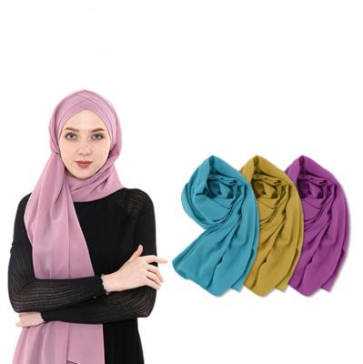 China Pakistani Hijab Supplier Solid Colors Hijab Wrap Scarf Women Chiffon Hijabs Shawl Wholesale Scarves Long for sale