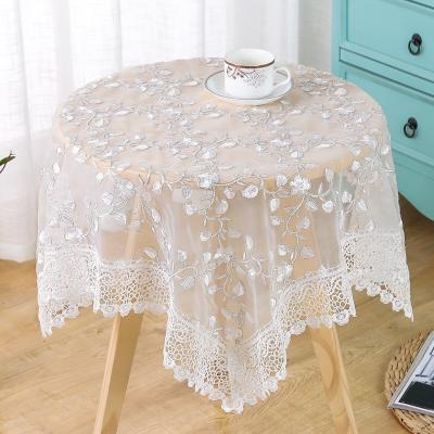 China Romantic waterproof lace tablecloths, embroidered tablecloths, for table decoration for sale