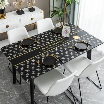 China Custom Table Cloth PU Table Mat Festival Decor Table Cloth Party Table Decor Protector Waterproof Leather Custom Cover for sale