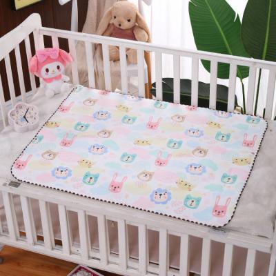 China New Cotton Prints Waterproof Baby Changing Pad Newborn Diaper Cover Printed Reusable Floor Mats for sale