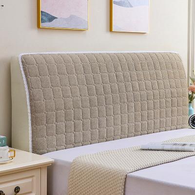 China Winter Simple Modern Plush Quilted Quilted Headboard Lace Headboard Universal Soft Warm Edge Universal Bed Back Cover Dust Protector for sale