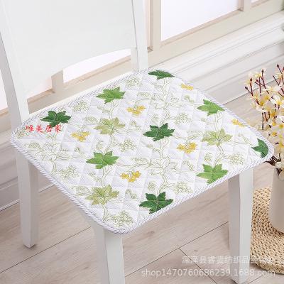 China Wholesale Korean pure cotton fabric flower chair mat hotel style tatami office chair non-slip dining mat for sale