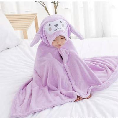 China Kid Safe Coral Down Beach Quick Dry Hooded Towel Cartoon Towel Toddler Hooded Toddler Bathrobe Bottoms for sale