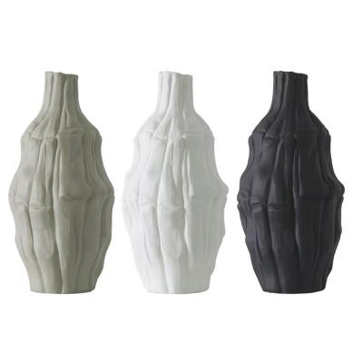 China Art Deco Simple Style Modern Ceramic Ornaments Creative Bergamot Vase Frosted Abstract Home Decoration Ceramic Vase for sale