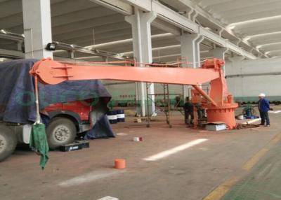 China 3T 9M Stiff Boom Marine Deck Crane , Marine Pedestal Boat Davit Crane for sale