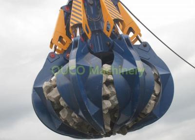 China Good Performance Orange Peel Grab , 5 Peels Electro Hydraulic Stone Grab / Grapple for sale