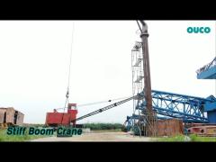 Fixed Stiff Boom Crane 1.3T 9M Jib Hydraulic Slewing For Marine