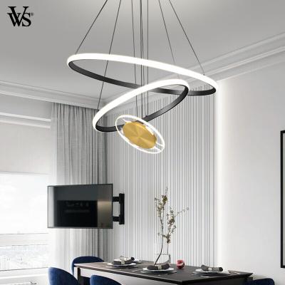 China VVS New Fashion Design 60cm Metal Dimmable Modern Ring Gold Contemporary Modern Chandelier VVS Pendant Light Fixtures for sale