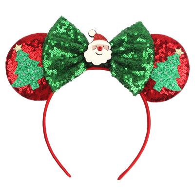 China Large Christmas Child Cosplay Bow Hair Accessories Mouse Ears Festival Decoration Headbands Kids Animal Ear Headband for sale