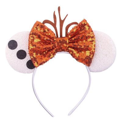 China Wholesale New Cute Girls Hair Accessories Christmas DIY Festival Headband Ears Decoration Mouse Sequin Hangers Party Headband for sale