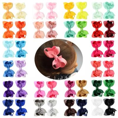 China 3 Inch 40 Color Ribbon Hair Bows Decoration For Kids Bows Hair Clips Hair Accessories Hair Clips For Girls for sale