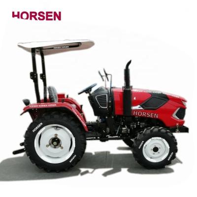 China Cultivate HORSEN good quality 30hp 35hp 40hp compact 4x4 mini farm tractor with front end loader and backhoe for sale made in china for sale