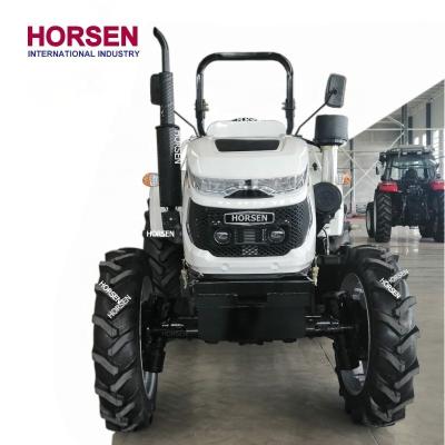 China Farms 70hp 4x4 4wd compact 704 farm tractor with front end loader for sale made in china by Horsen for sale