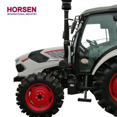 China Farms 80 Hp 90 Hp 4WD Farm Wheel Tractors With Ac Cab Tractor Front End Loader Price For Agriculture Made In China By Horsen for sale