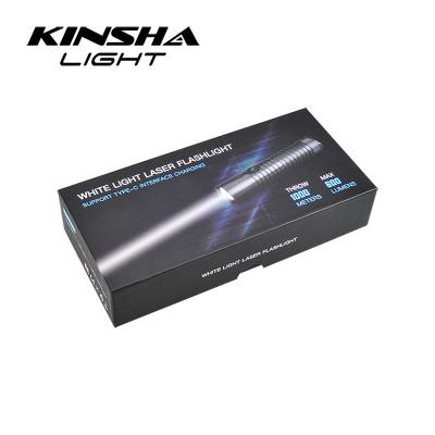 China Zoomable 1000m Long Range Rechargeable Laser Flashlight Beam White Laser Flashlight for sale