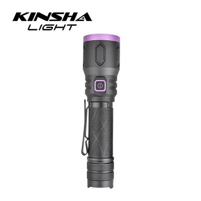 China Newest 18650 rechargeable battery forensics CSI leak detection black light NDT nichia USB 365nm UV led flashlight for sale