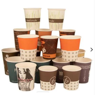 China Disposable 8oz Custom Design Biodegradable Coated Paper Coffee Single Cup for sale