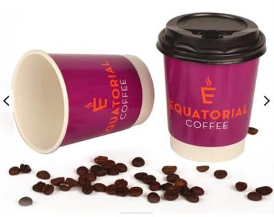 China Disposable Eco Friendly 12oz Insulated Disposable Double Wall Bio Paper Cup For Coffee Drinking for sale