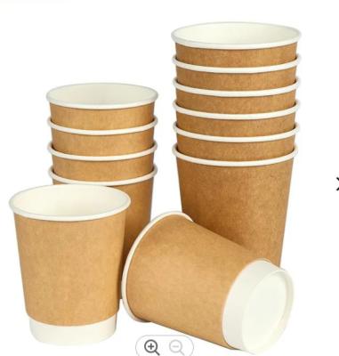 China Diansi 8oz 12oz 16oz Double Wall Paper Cup Disposable Takeaway Coffee Cup With Lids for sale