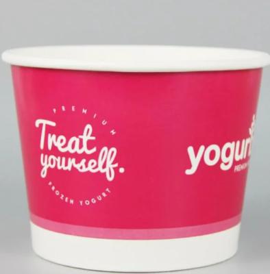 China Wholesale Eco Friendly Disposable Take Away Food Bowl Yogurt Tub Ice Cream Biodegradable Paper Cup With Lid for sale