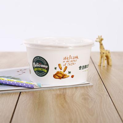 China Disposable 26oz 750ML Smooth Custom Logo Printing Salad Paper Bowls With Lids EU Standard for sale