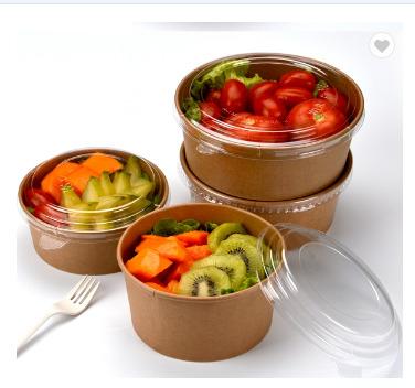 China Disposable Compostable Kraft Soup / Noodle Bowl for sale