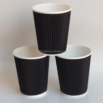 China No leek Corrugated Black Paper Disposable Paper for Coffee Cup for sale