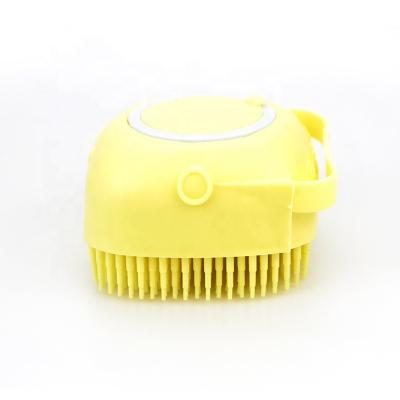 China Sustainable Packaging And Logo Customized Shower Massage Brush With Shampoo Container For Cats And Dogs for sale