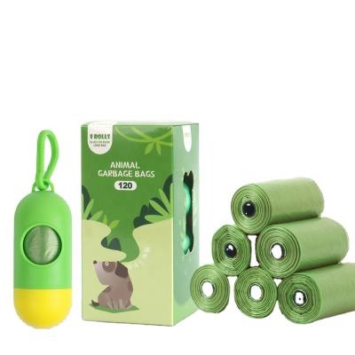 China Stored Strong Degradable And Portable Poop Bags For Dog And Other Animals 8 Rolls Per Pack for sale