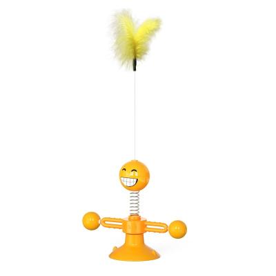 China Sustainable Interactive Cat Toy with Spring, Cup and Suction/Feather Ball for sale