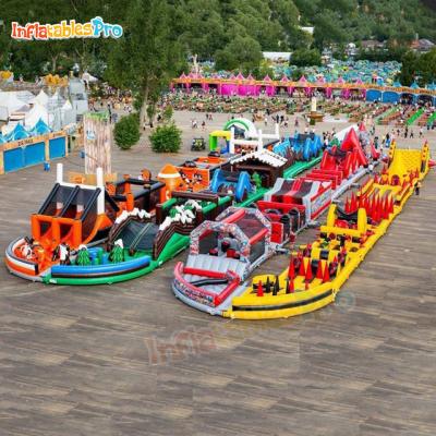 China Outdoor Commercial Sports Entertainment Ninja Inflatable Obstacle Course For Family Party for sale