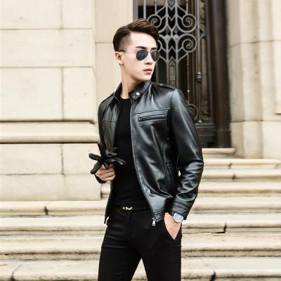 China Wholesale High Quality Men's Real Motorcycle Leather Jackets Sheepskin Leather Jackets And Coats Anti-UV for sale