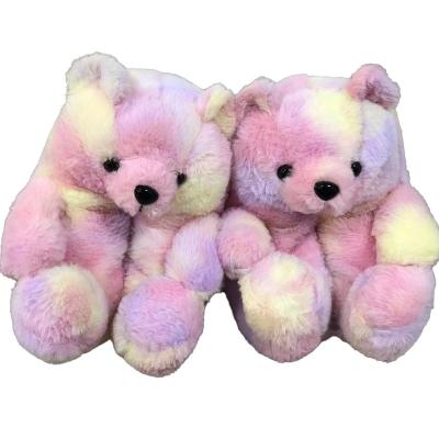 China CUSHIONING Popular Teddy Bear Slippers Kids Teddy Bear Slippers Toddler For Everyone for sale