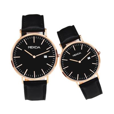 China 2021 new fancy design mexda couple day/date new watches stainless steel relojes para parejas 5ATM water resistant low moq lovers couple watch for sale