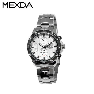 China High quality custom made chronograph mexda brand water resistant 5atm all stainless steel case multi function watch for men for sale